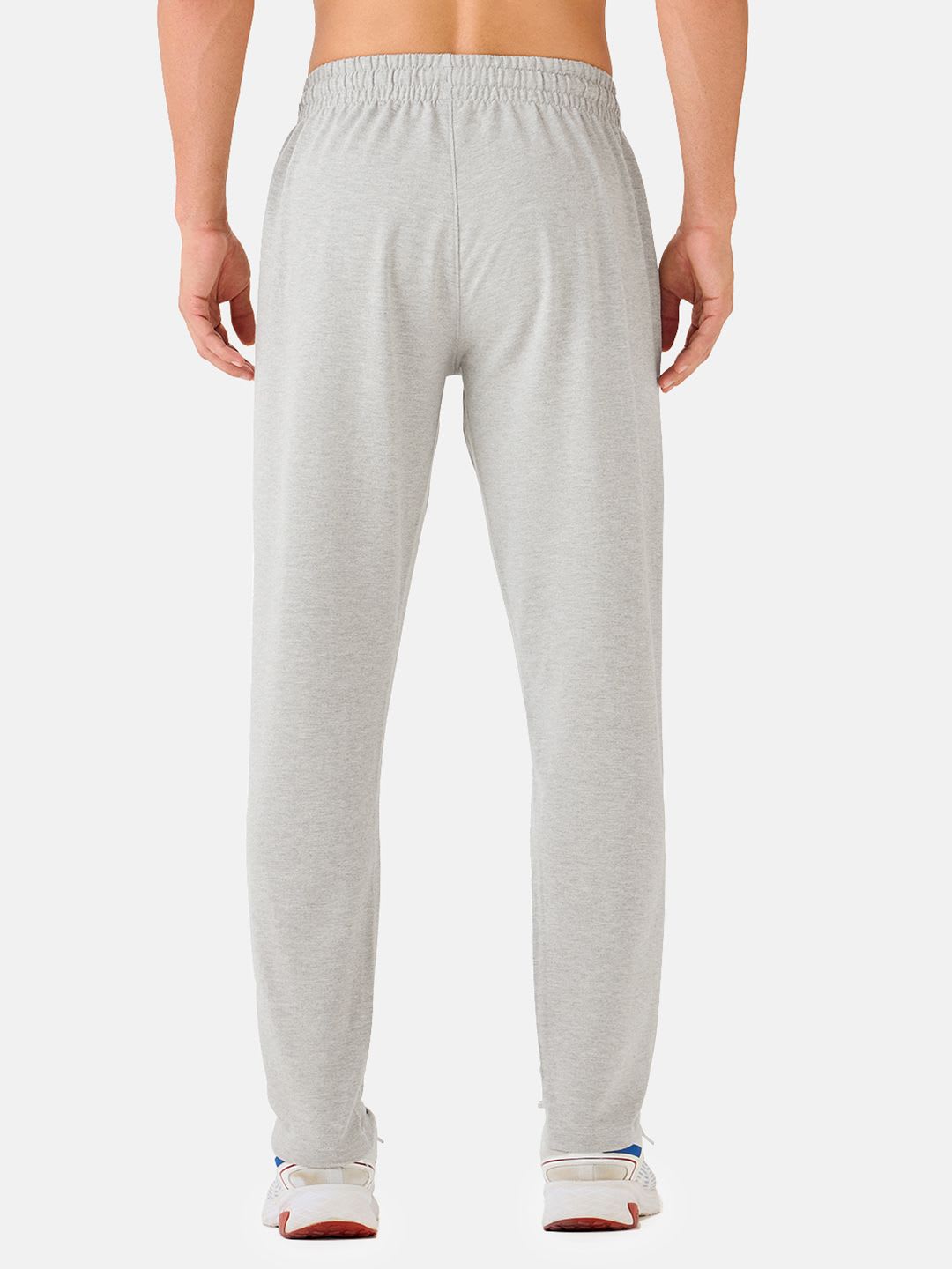 BOLDFIT Men Solid Grey Mid-Rise Regular Fit Track Pant - back view