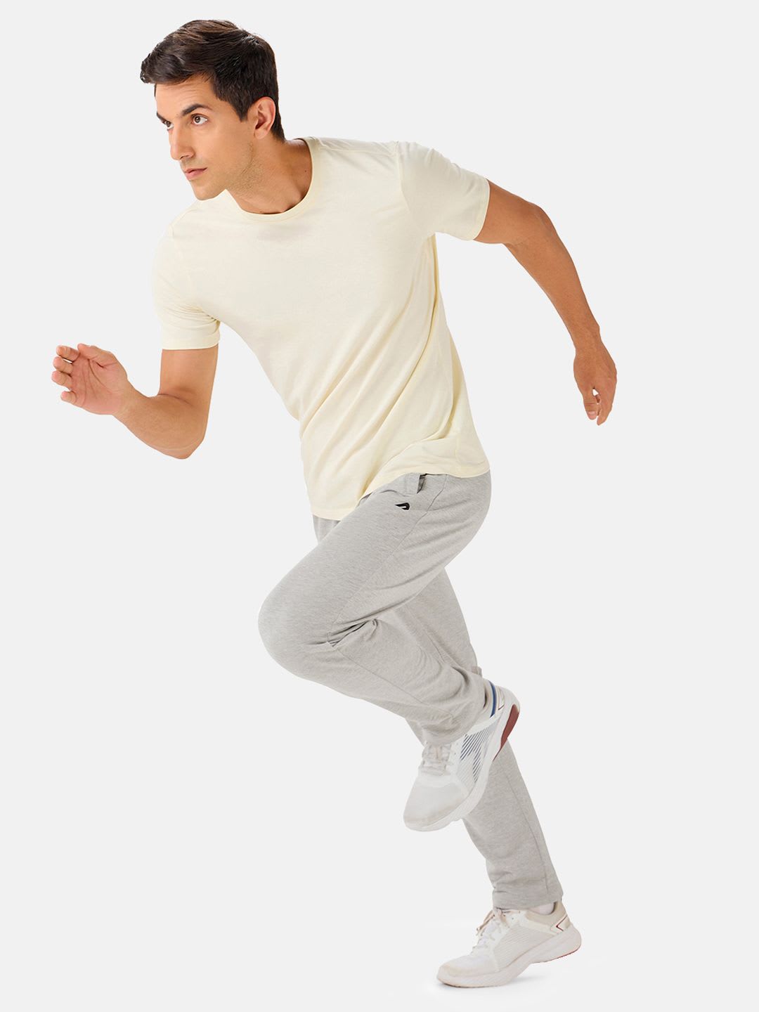 BOLDFIT Men Solid Grey Mid-Rise Regular Fit Track Pant - left view