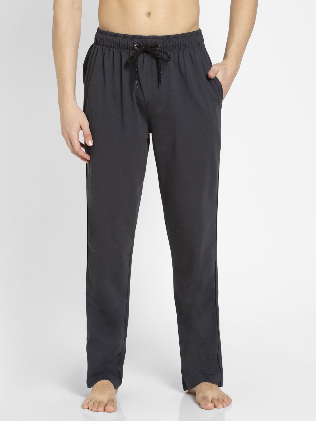 Jockey Men Charcoal Grey Solid Track Pants - default view