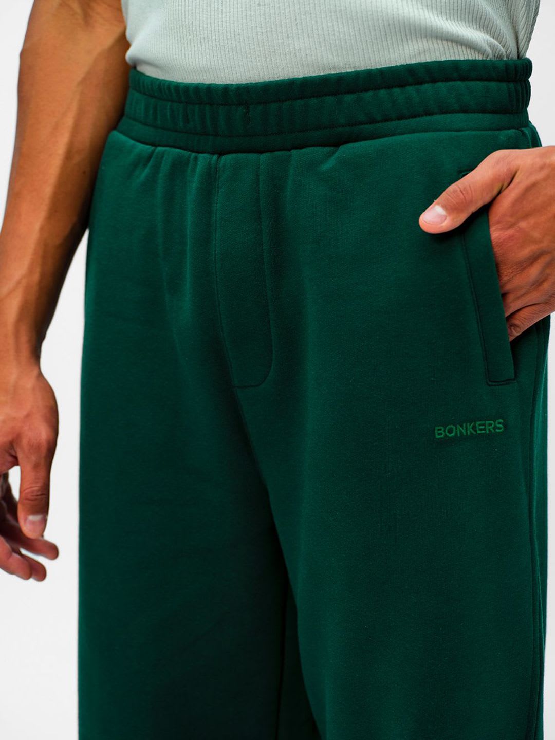 Bonkers Corner Bottle Green Everyday Joggers - left view