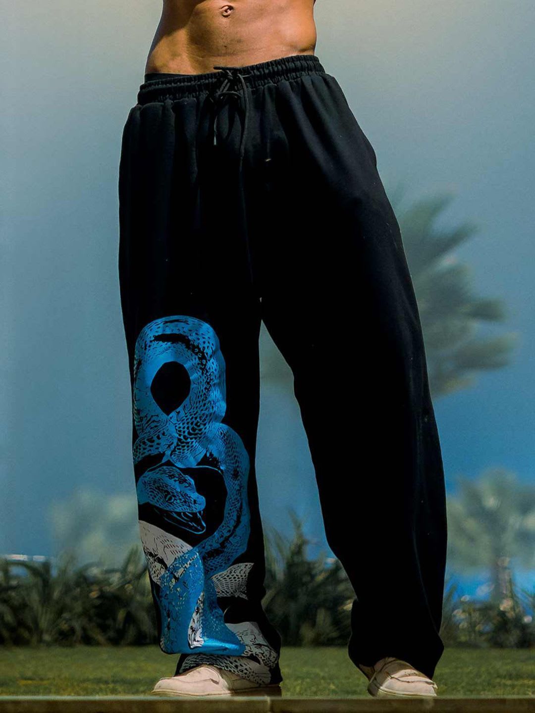 FUAARK Men Graphic Oversized Fit Cotton Track Pants - default view