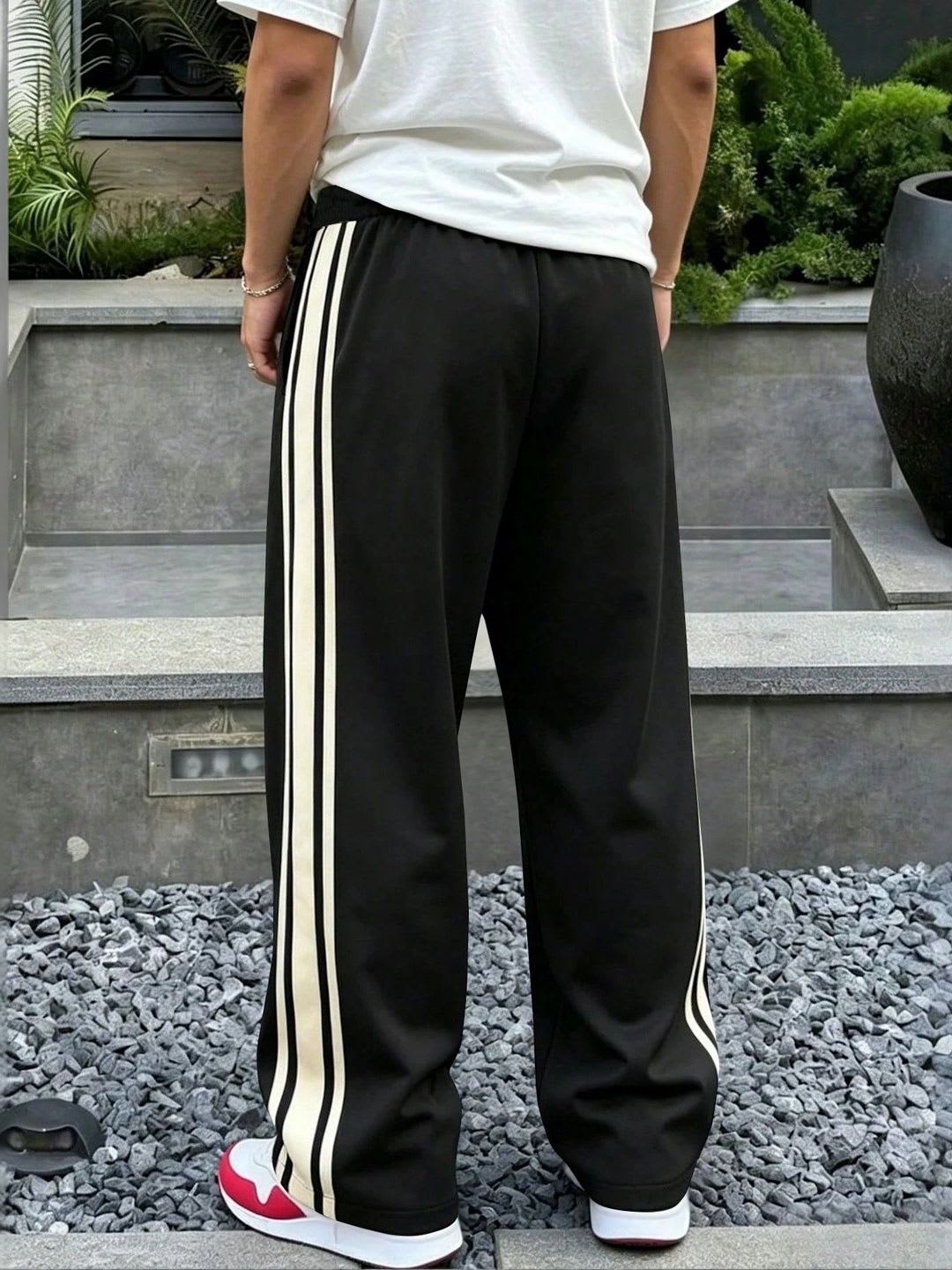 MODALEN Men Relaxed Fit Striped Training Track Pants - right view