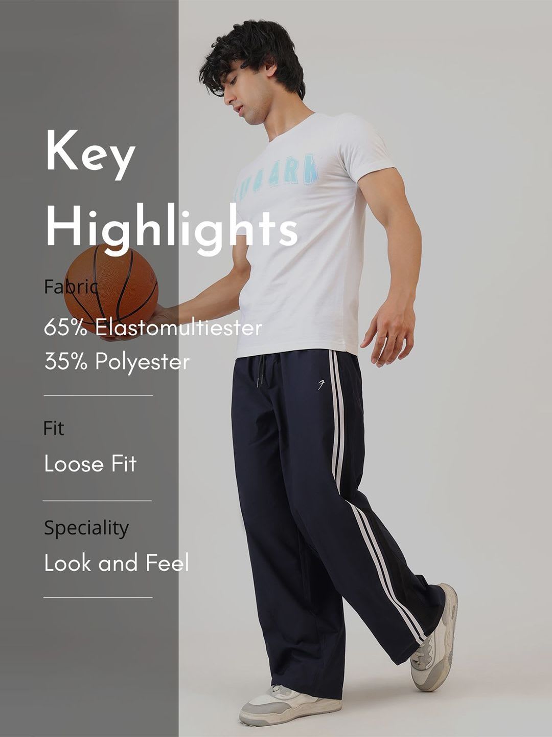 FUAARK Men Straight Fit Training Polyester Track Pants - left view
