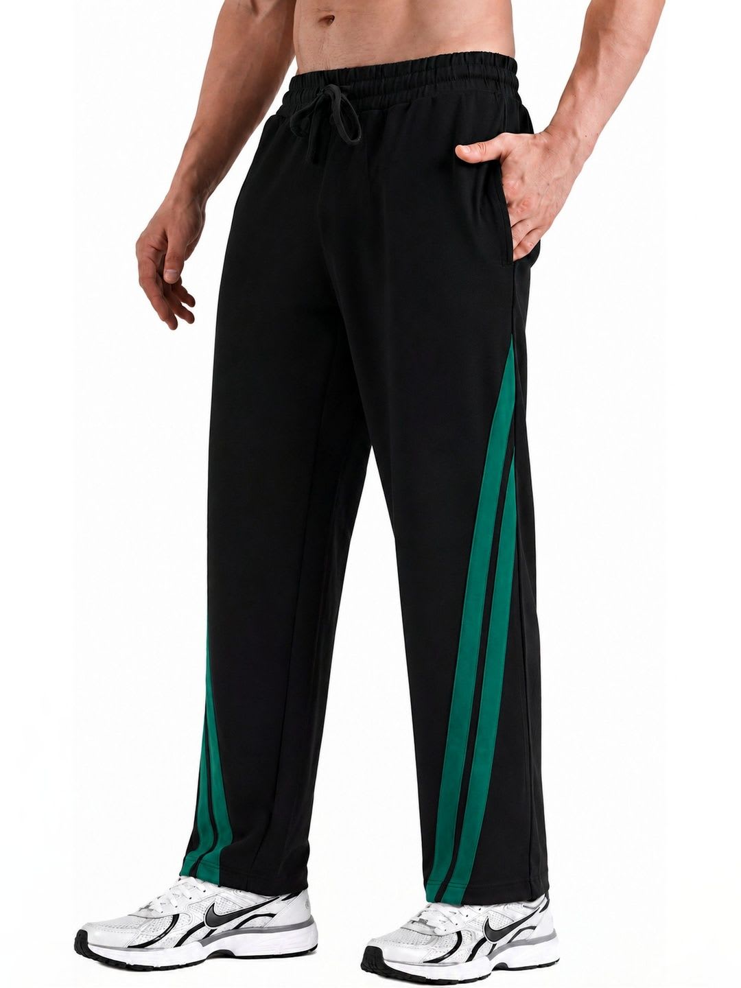 BELTLY Men Regular Fit Colourblocked Training Track Pants - back view