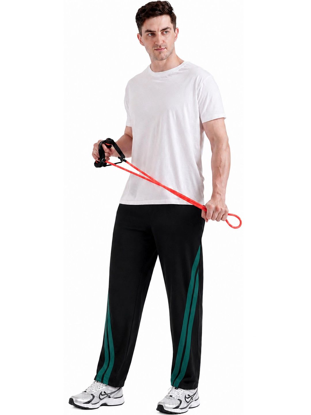 BELTLY Men Regular Fit Colourblocked Training Track Pants - left view
