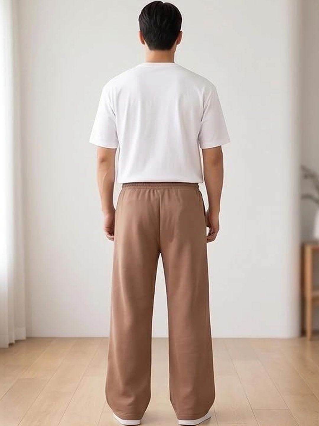 Barkeyo Men Baggy Brand Logo Training Track Pants - back view
