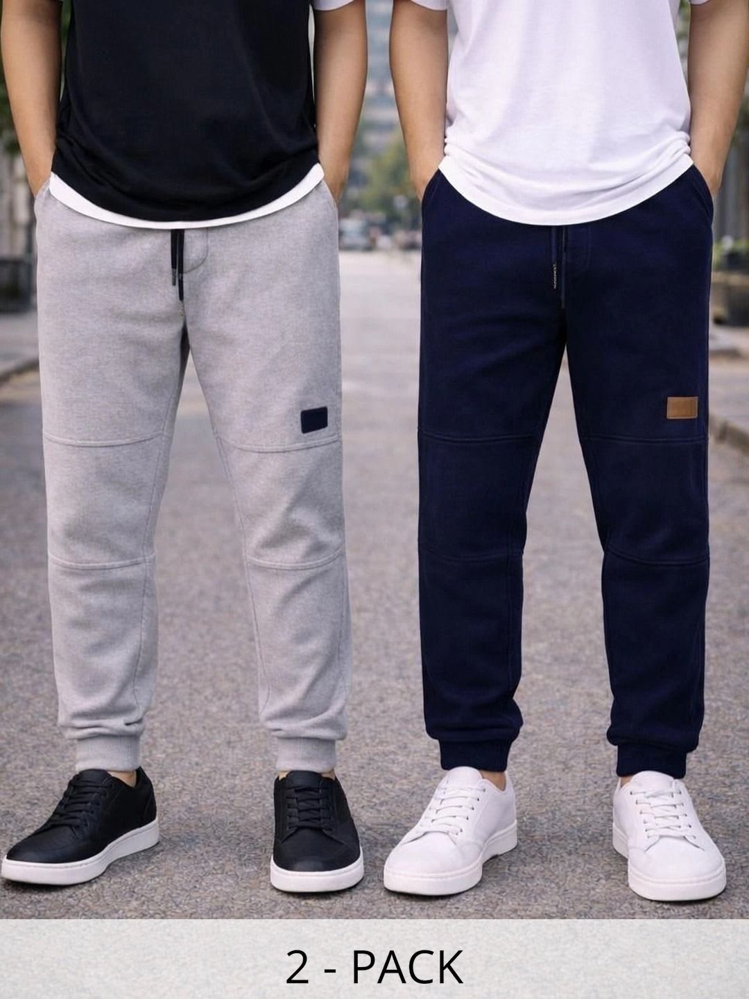 TENRUN Men Pack of 2 Regular Fit Training Joggers - default view