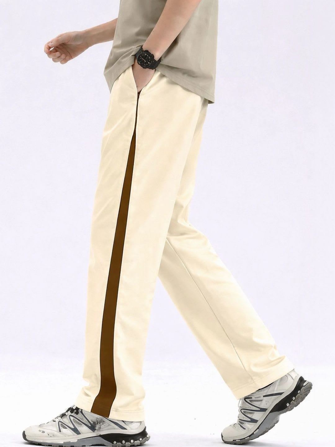 Zimist Men Regular Fit Colourblocked Training Track Pants - back view