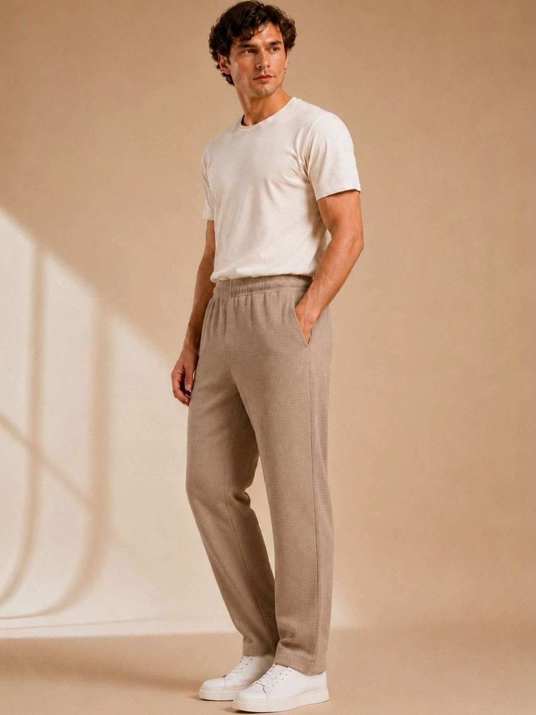 Zimist Men Regular Fit Self Design Track Pants - left view