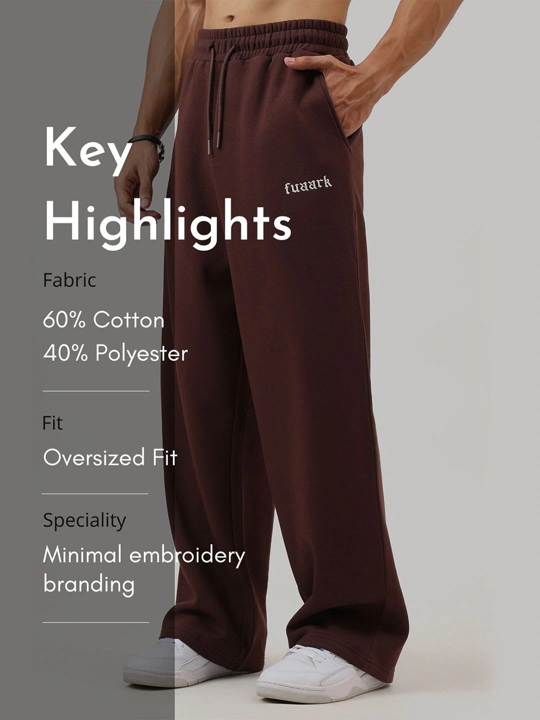 FUAARK Men Regular Fit Brand Logo Training Joggers - right view