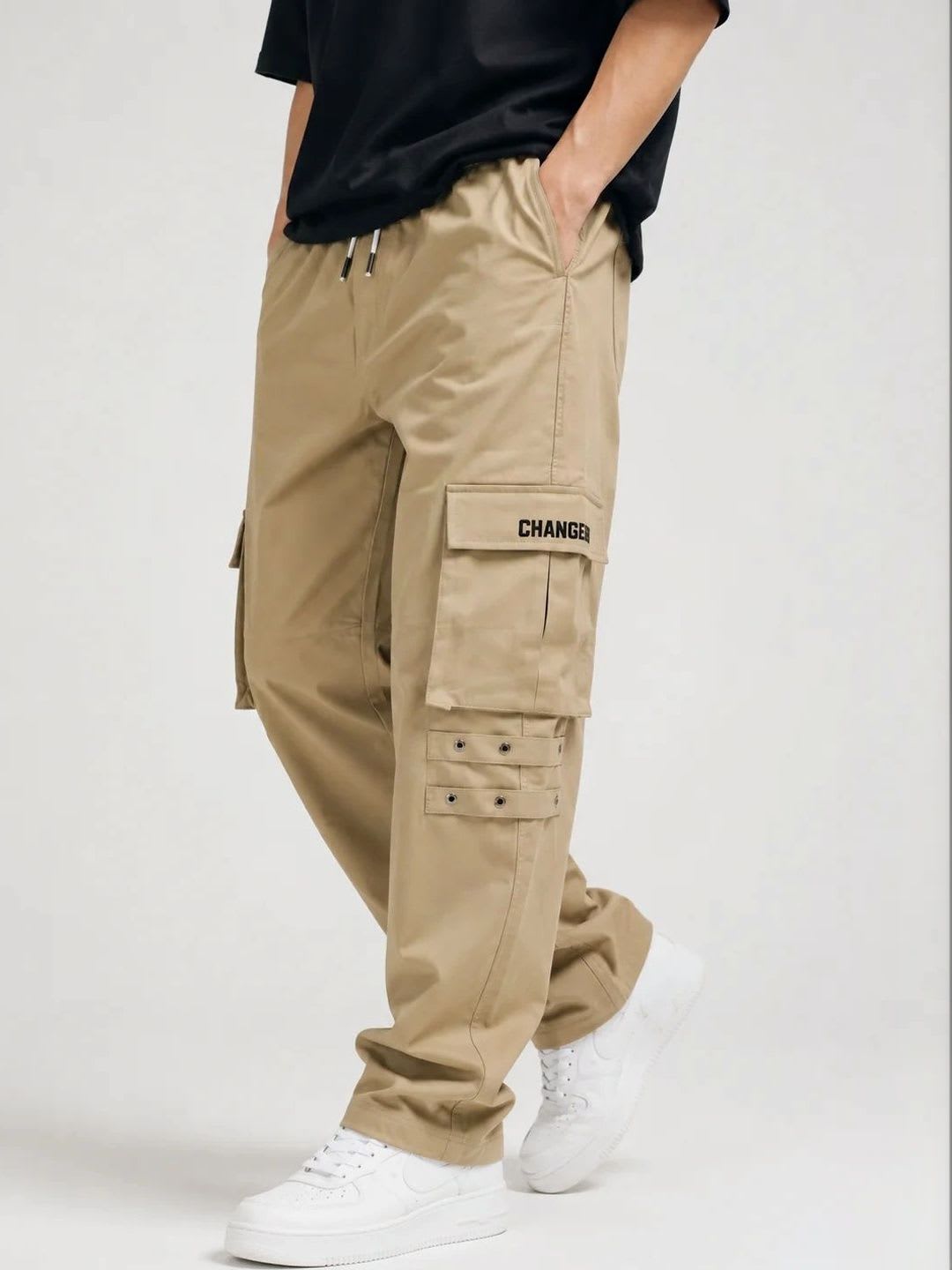Bradbird Men Straight Fit Typography Dry Fit Cargos - back view