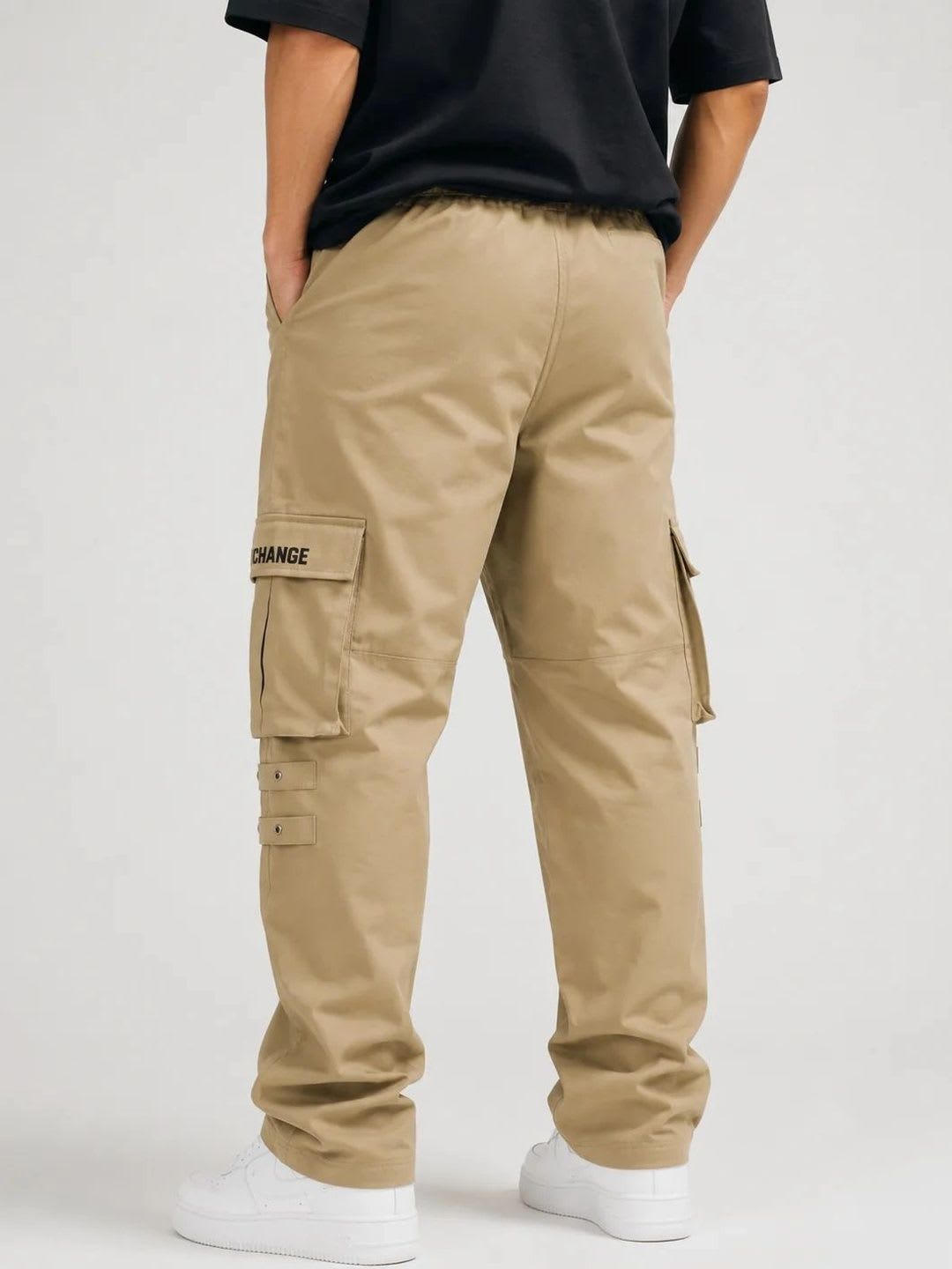 Bradbird Men Straight Fit Typography Dry Fit Cargos - left view