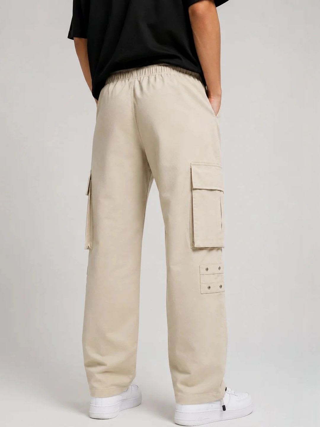 Bradbird Men Straight Fit Brand Logo Dry Fit Cargos - back view