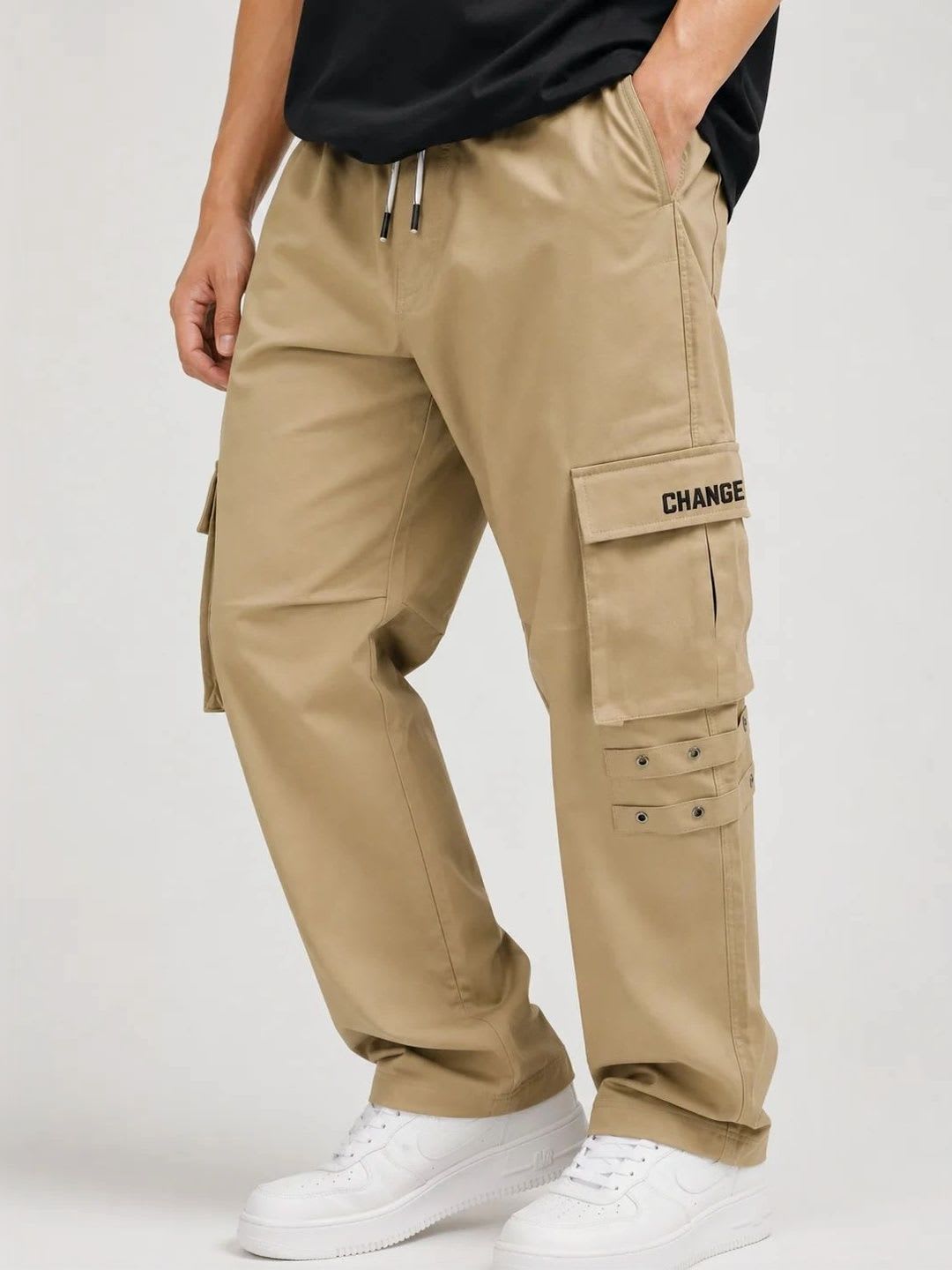 Bradbird Men Straight Fit Typography Dry Fit Cargos - right view