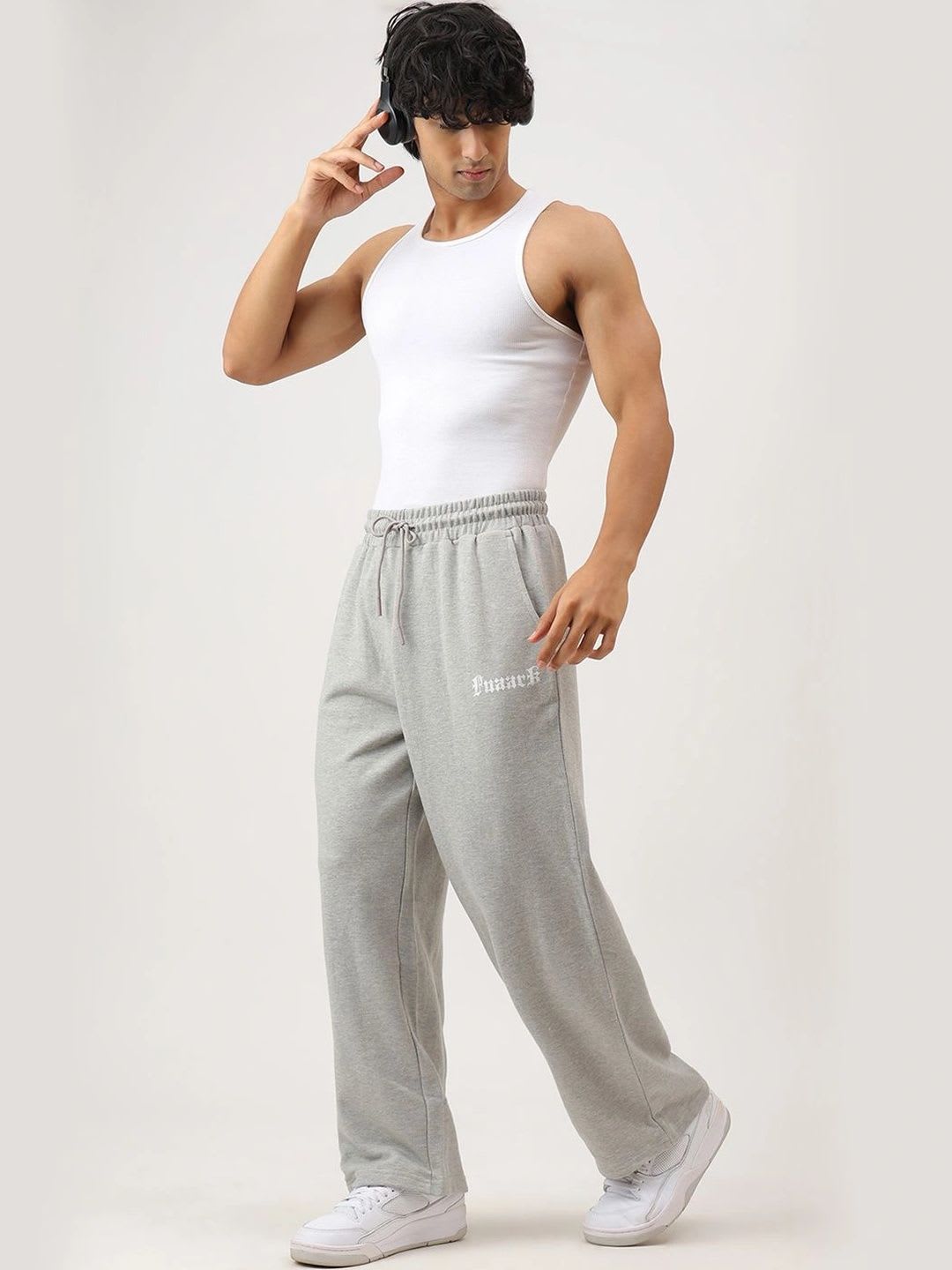 FUAARK Men Relaxed Fit Brand Logo Training Track Pants - left view