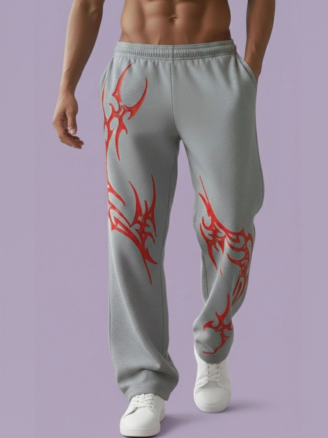 HERE&NOW Men Straight Fit Graphic Print Track Pants - default view