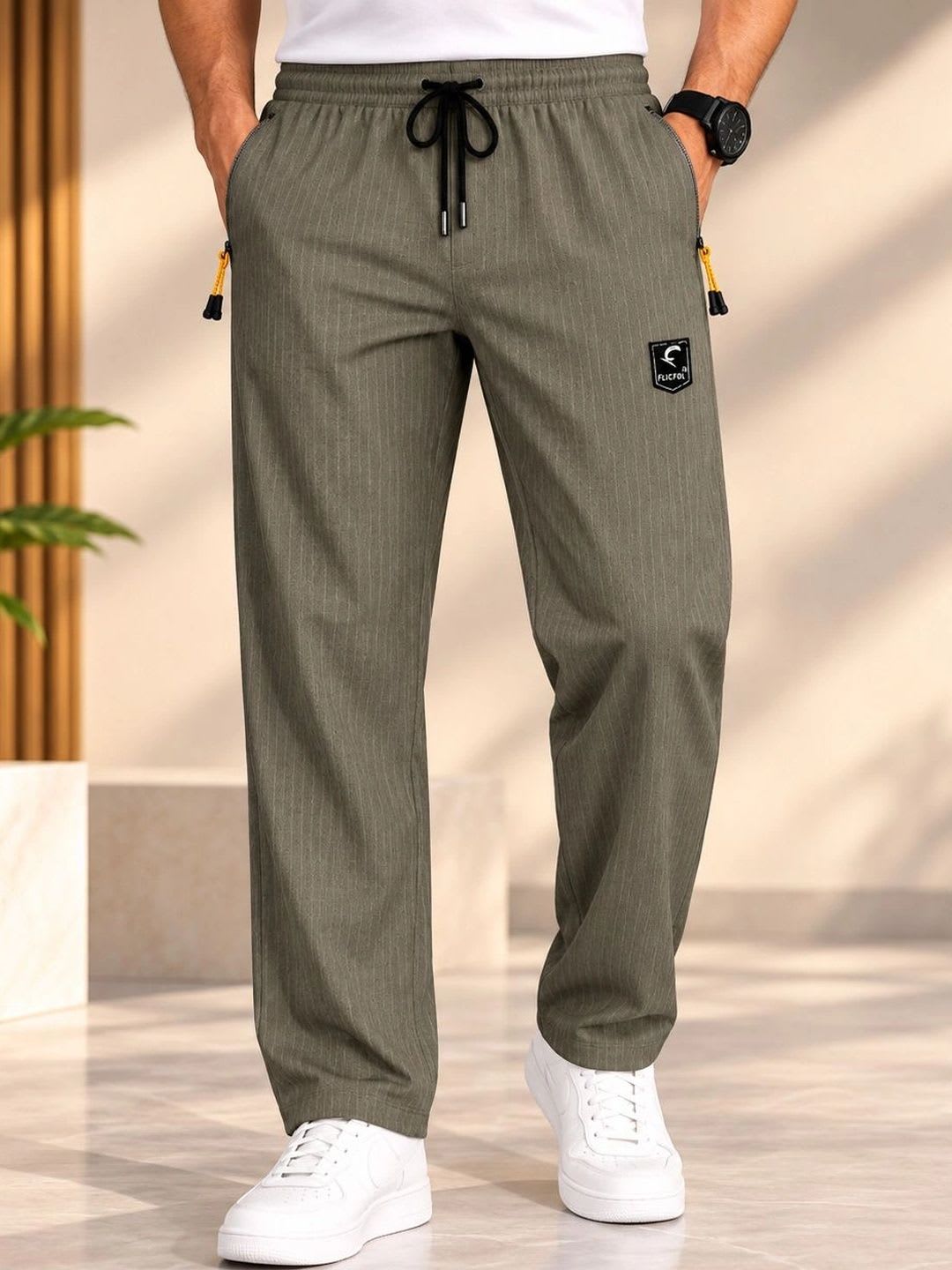 Flicfol Men Regular Fit Dri-FIT Training Track Pants - default view