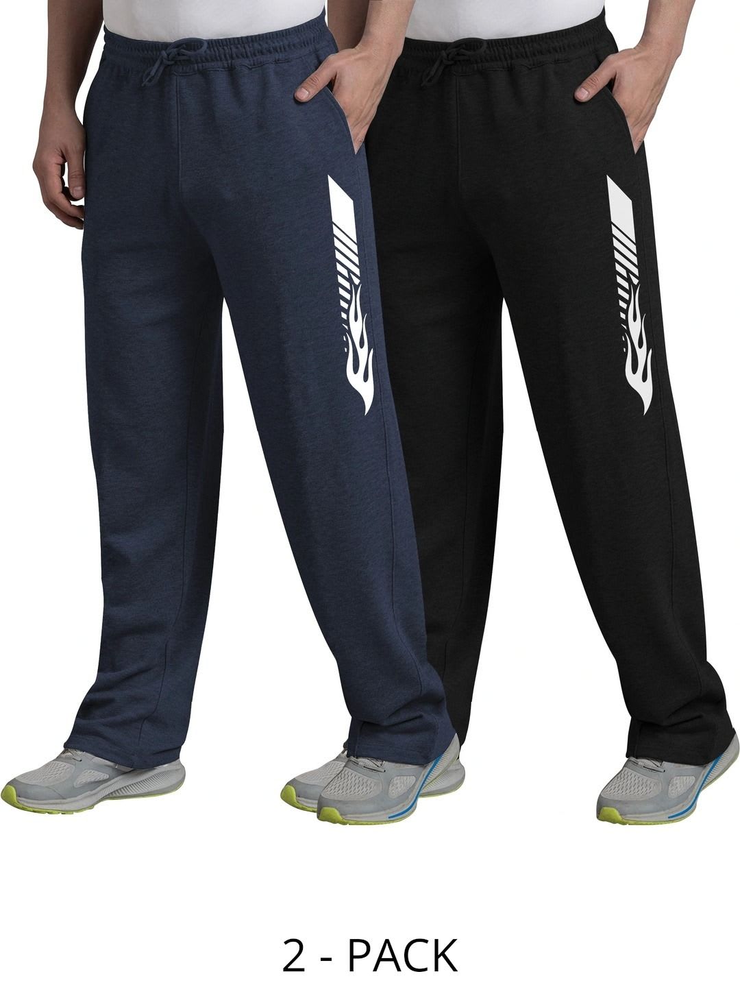 West Gate Clothing Men Pack of 2 Regular Fit Graphic Print Training Track Pants - default view