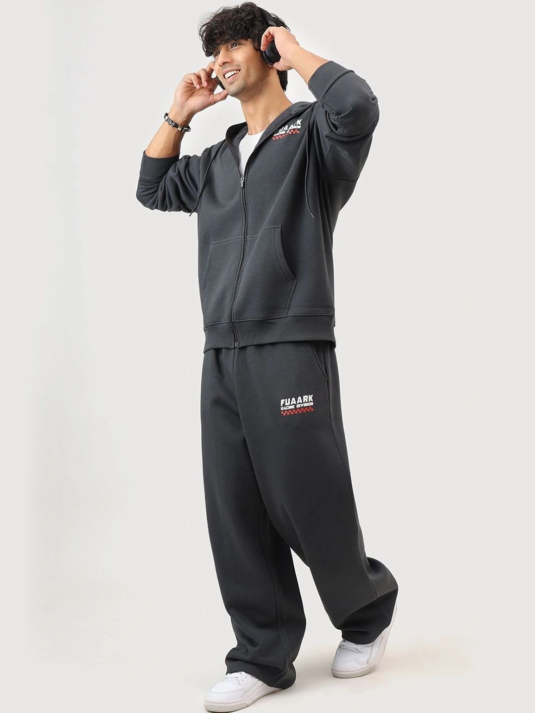 FUAARK Men Regular Fit Brand Logo Track Pants - left view