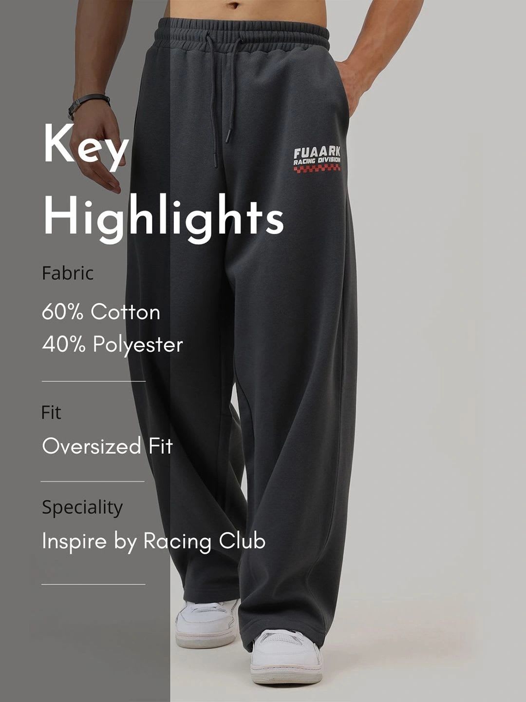 FUAARK Men Regular Fit Brand Logo Track Pants - right view