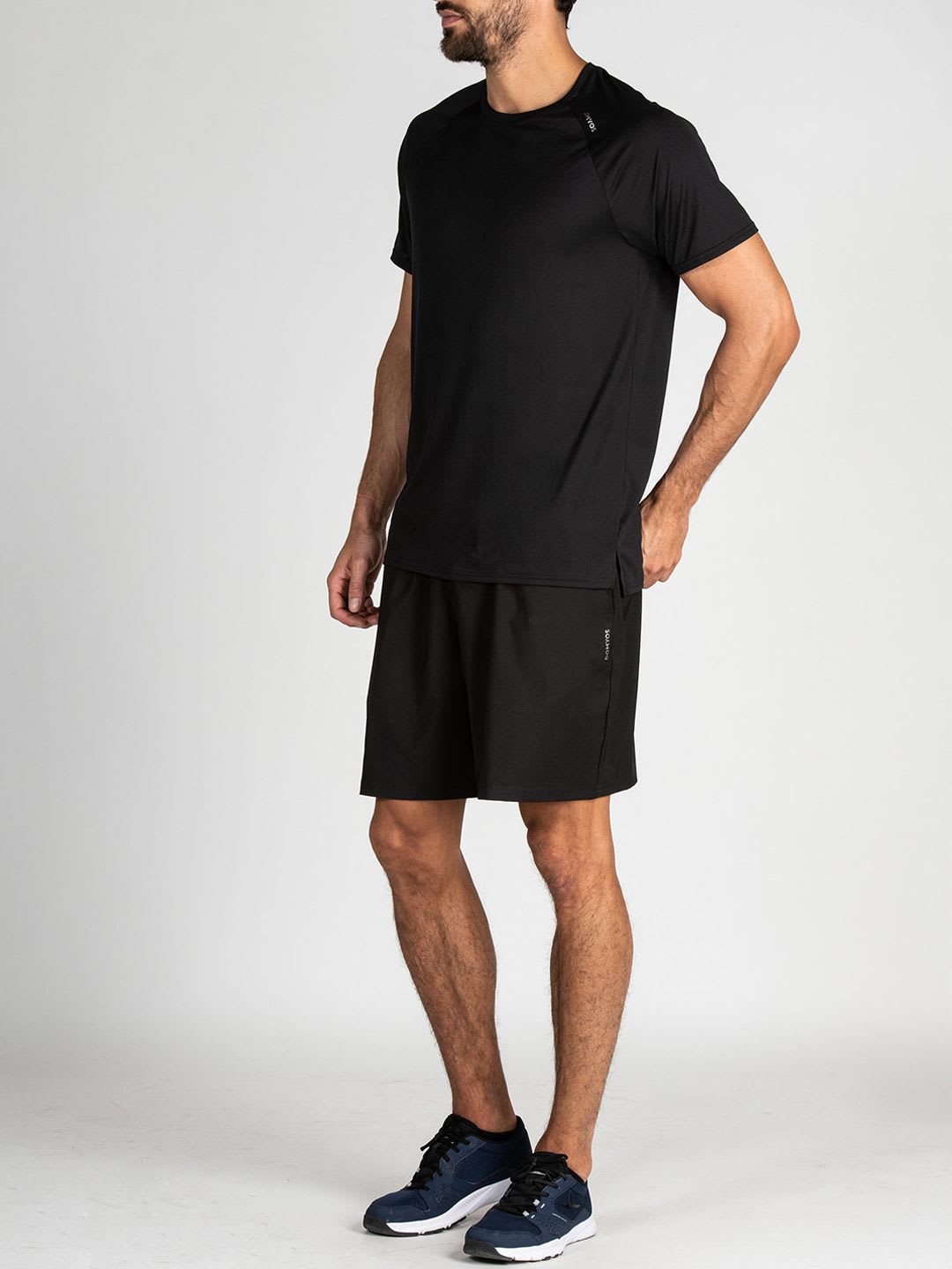 Decathlon Domyos - Men Black FST 100 Quick Dry Gym Shorts - right view