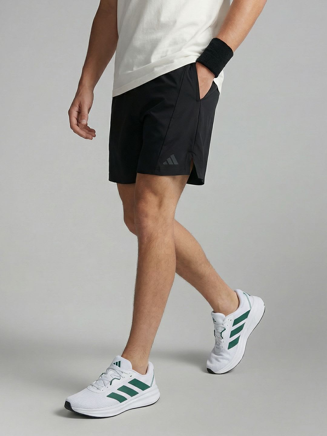 ADIDAS Men D4T Brand Logo Printed Training or Gym Sports Shorts - default view