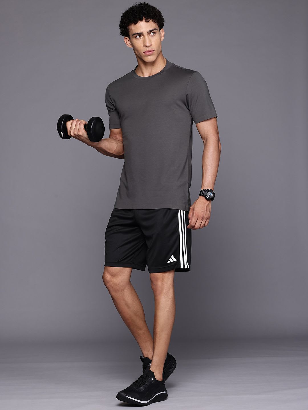 ADIDAS Men 3 Striped Aeroready Sports Shorts - right view