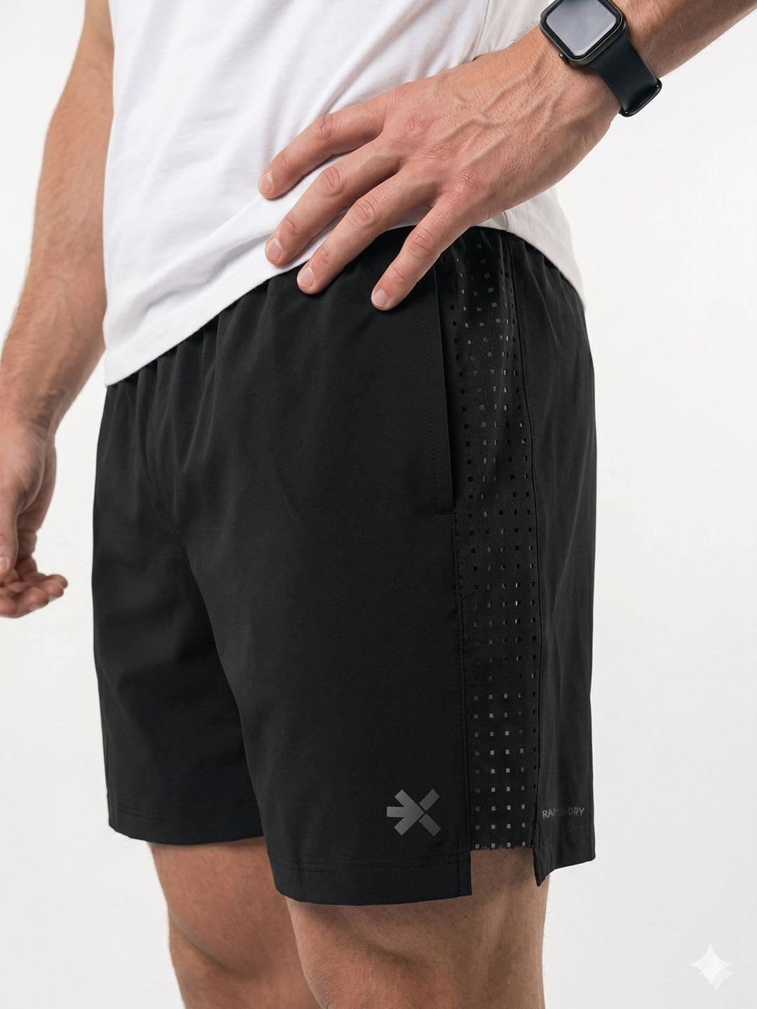 HRX by Hrithik Roshan Men Training or Gym Mid-Rise Sports Shorts - left view
