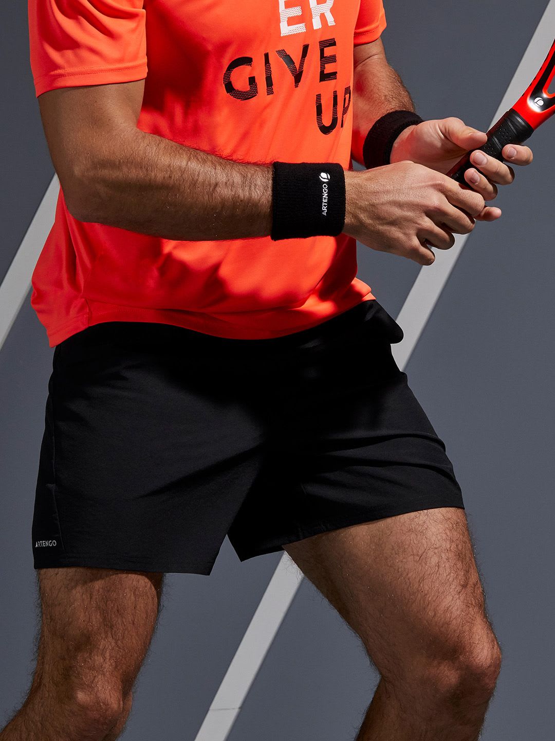 Decathlon Kuikma - Men Black Quick Dry Tennis Shorts - default view