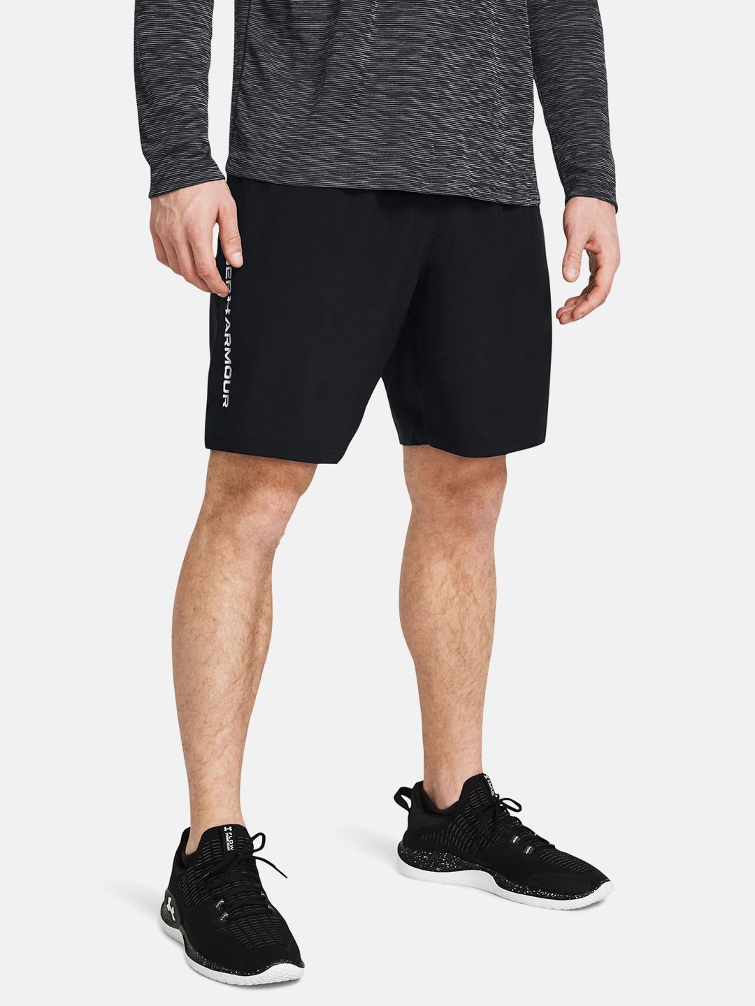 UNDER ARMOUR Men Loose Fit Woven Wordmark Training Shorts - default view
