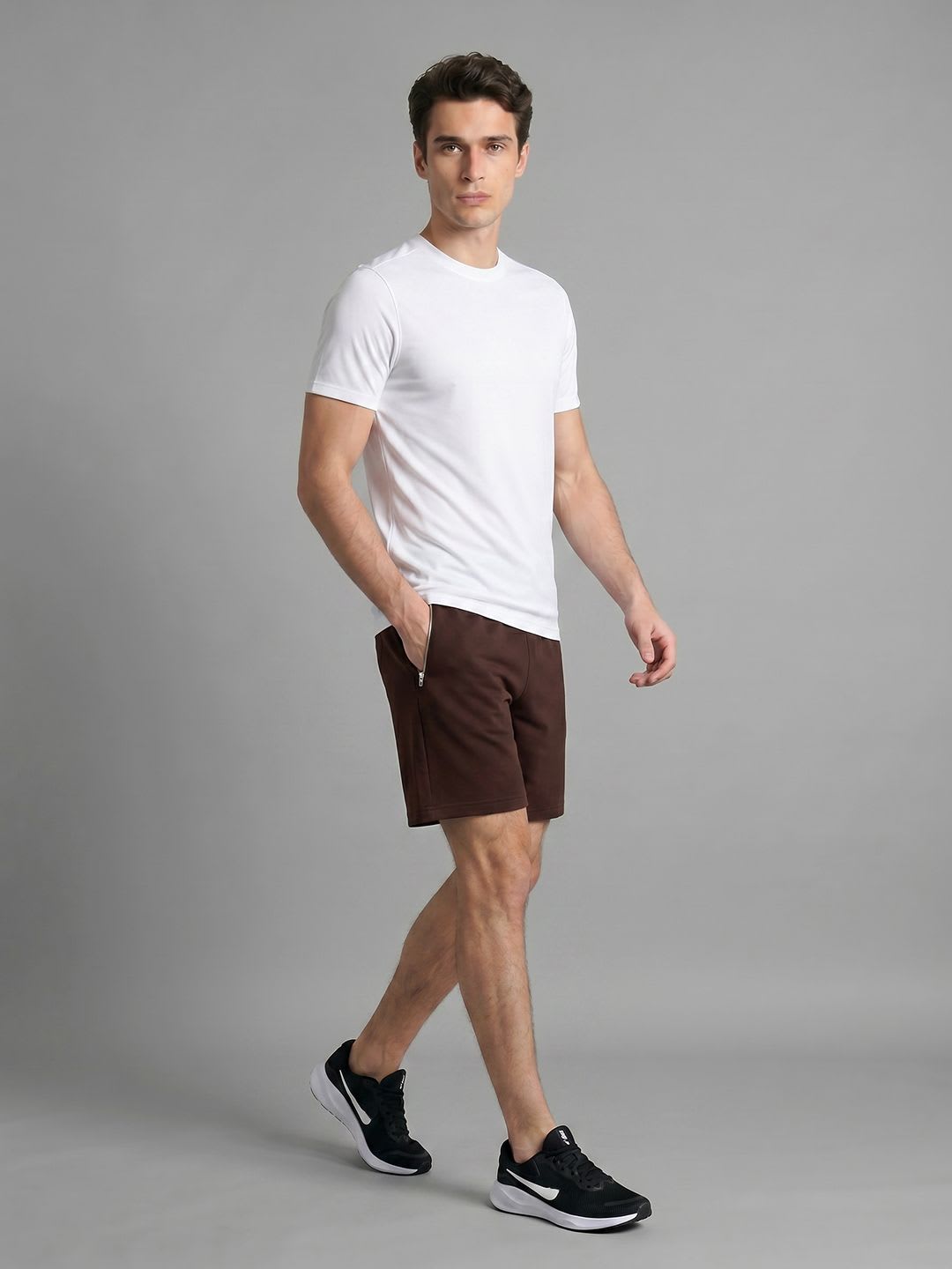 ASICS Men CONTRAST ZIP 9IN Training or Gym Sports Shorts - back view