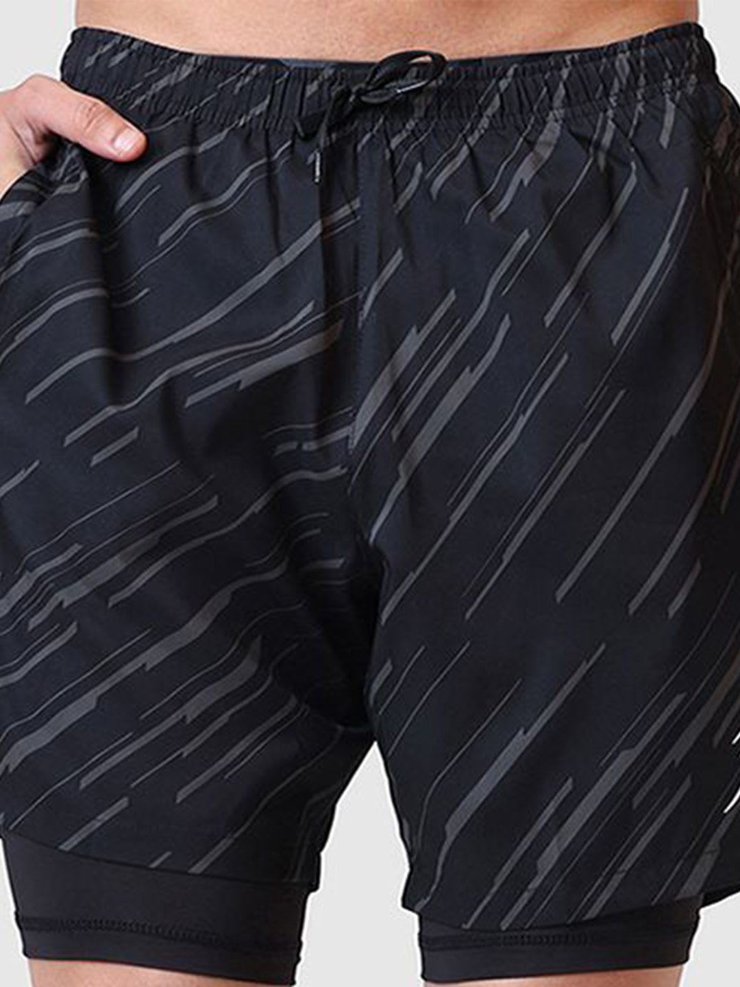 FUAARK Men Slim Fit Compression Inner with Printed Gym Shorts - right view