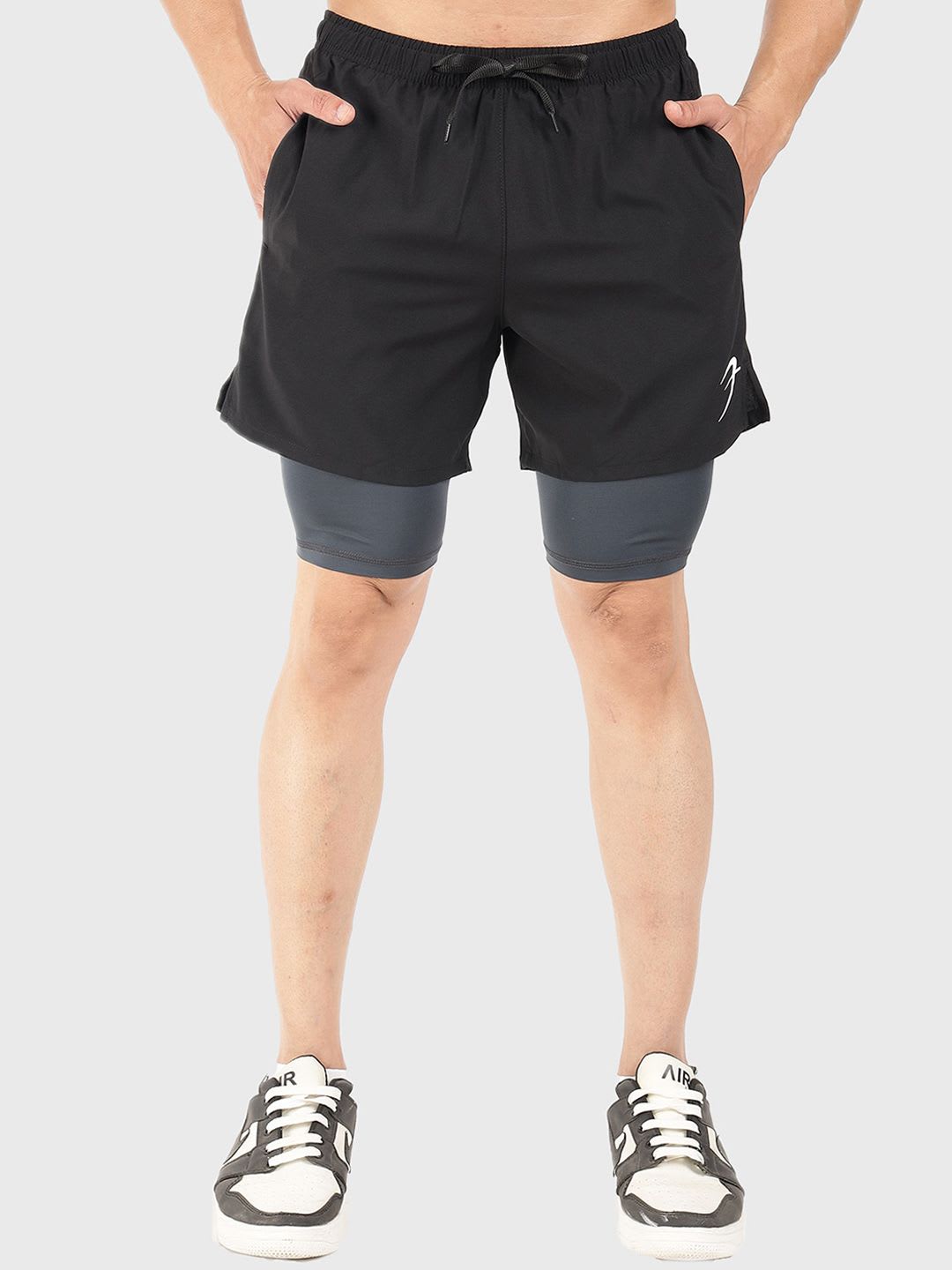 FUAARK Men Skinny Fit Antimicrobial Compression Sports Shorts - default view