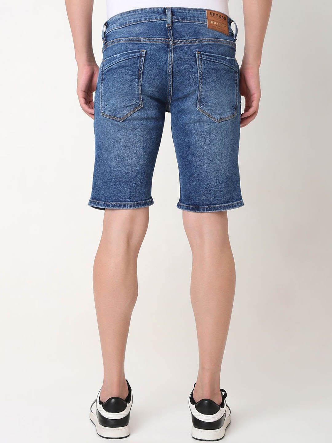SPYKAR Men Washed Denim Shorts Technology - right view