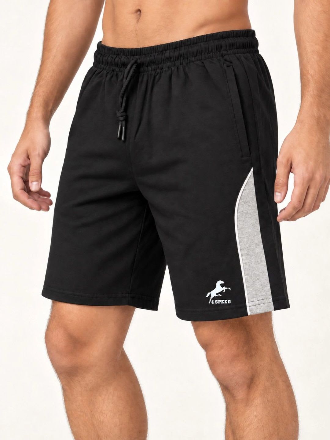 4 SPEED Men Colourblocked Training or Gym Sports Shorts with Technology - left view
