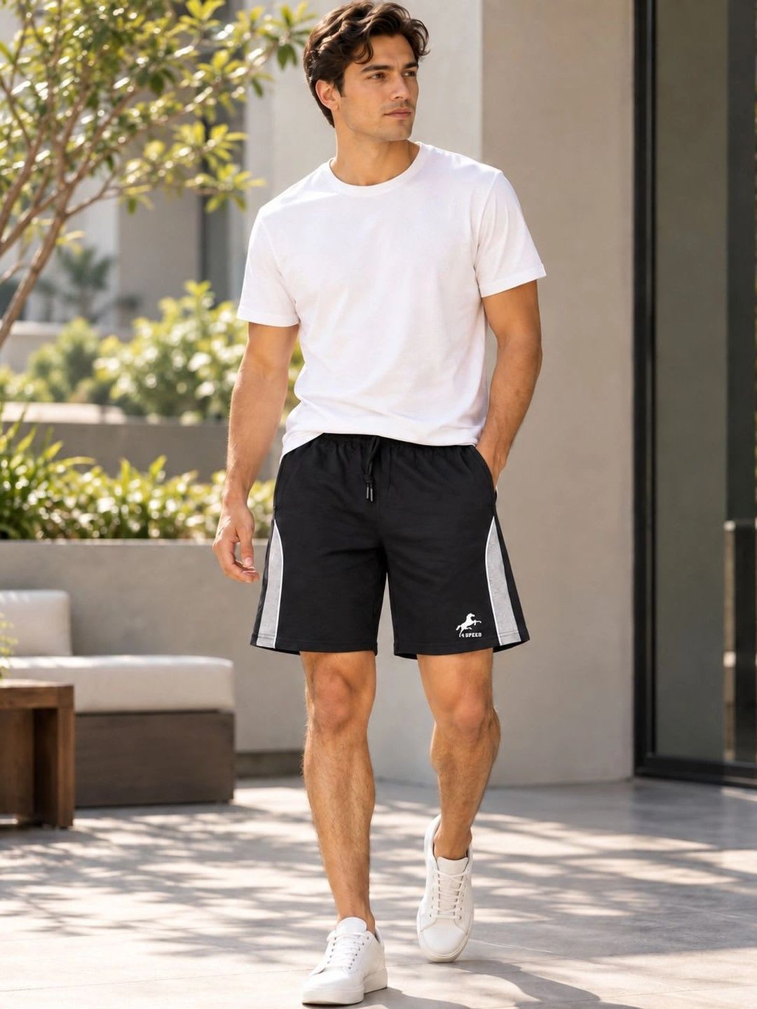 4 SPEED Men Colourblocked Training or Gym Sports Shorts with Technology - right view