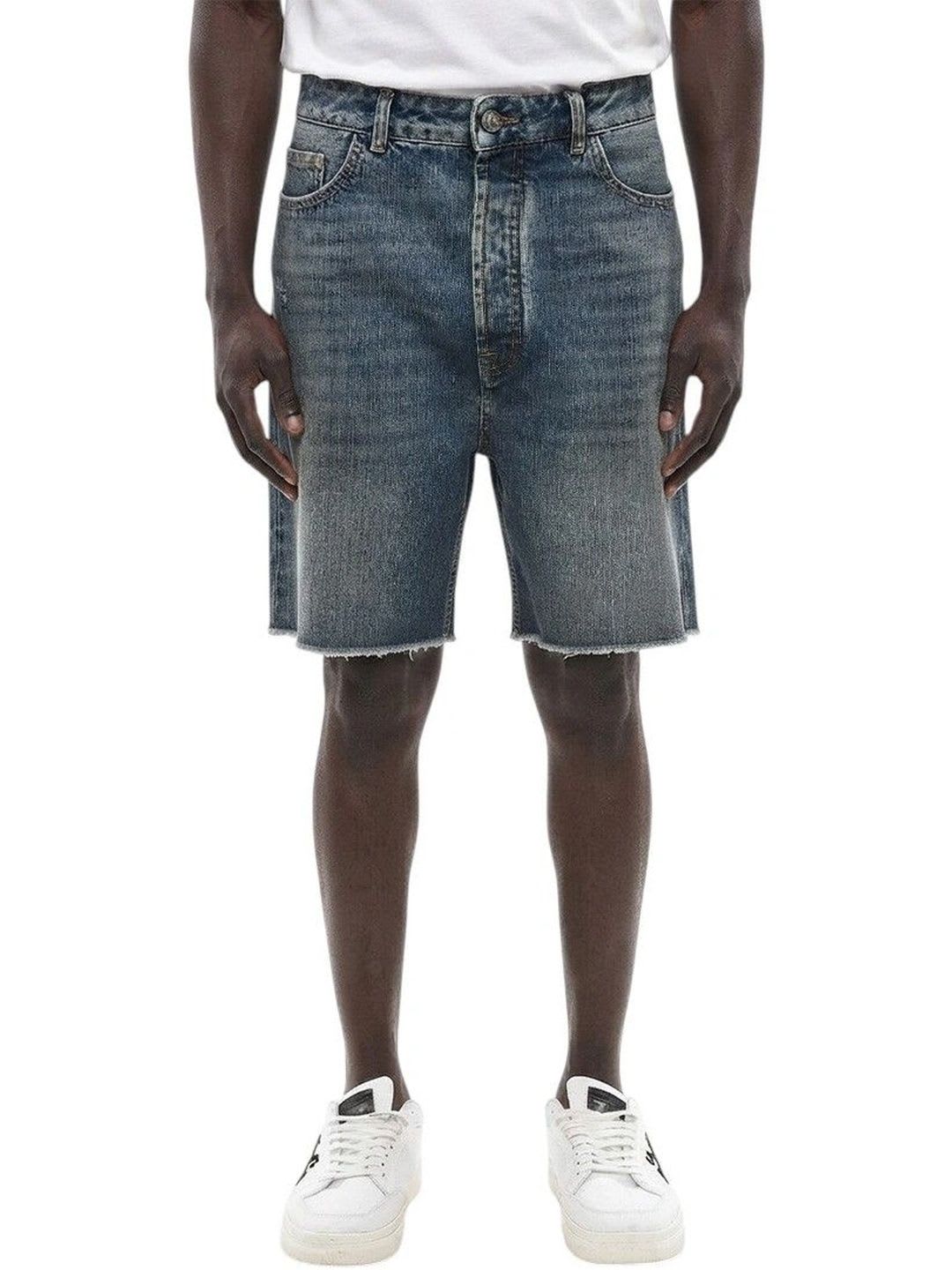 Palm Angels Men Washed Denim Shorts - default view