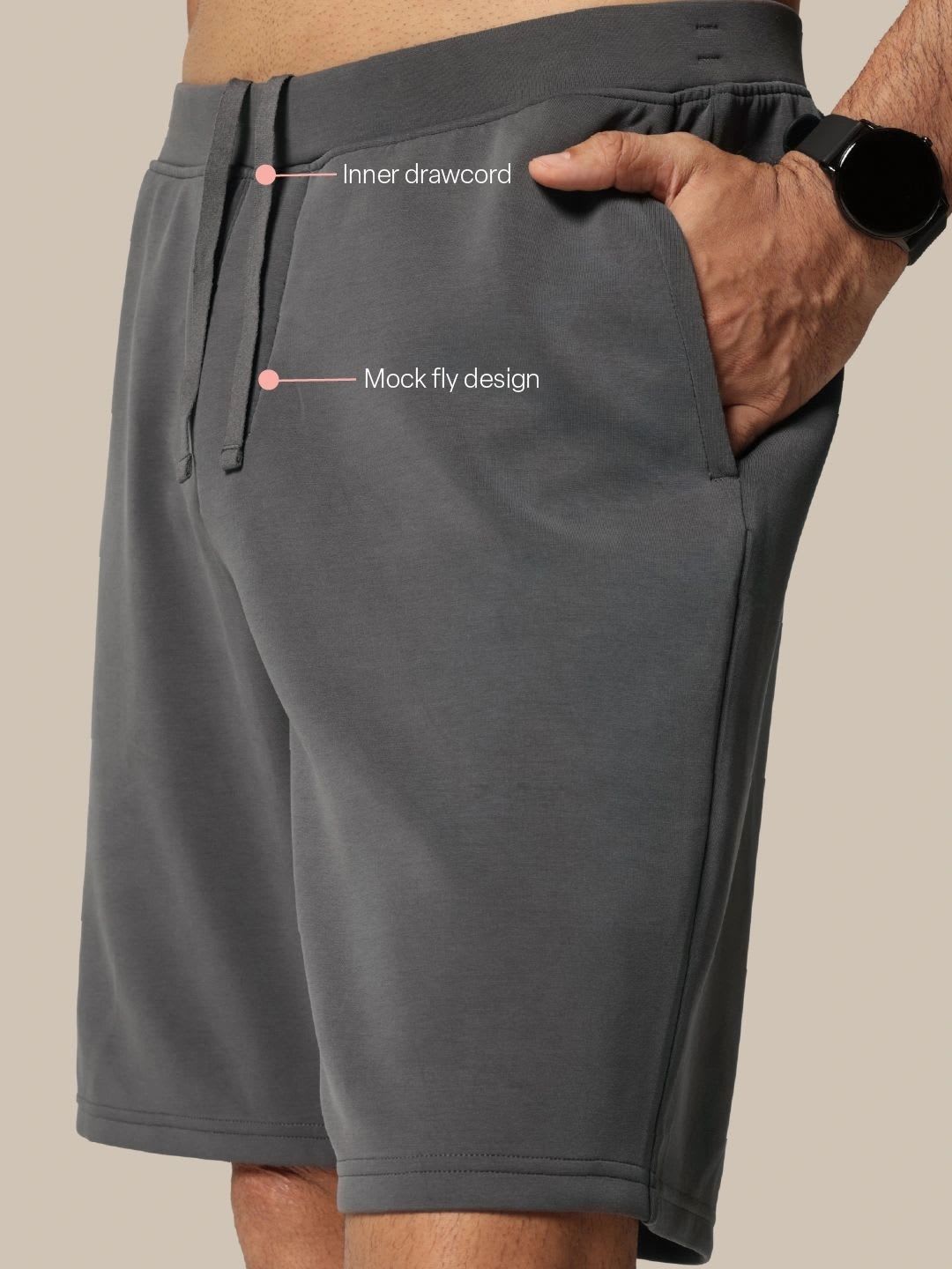 Blissclub Men Modal Blend Training or Gym Shorts - left view