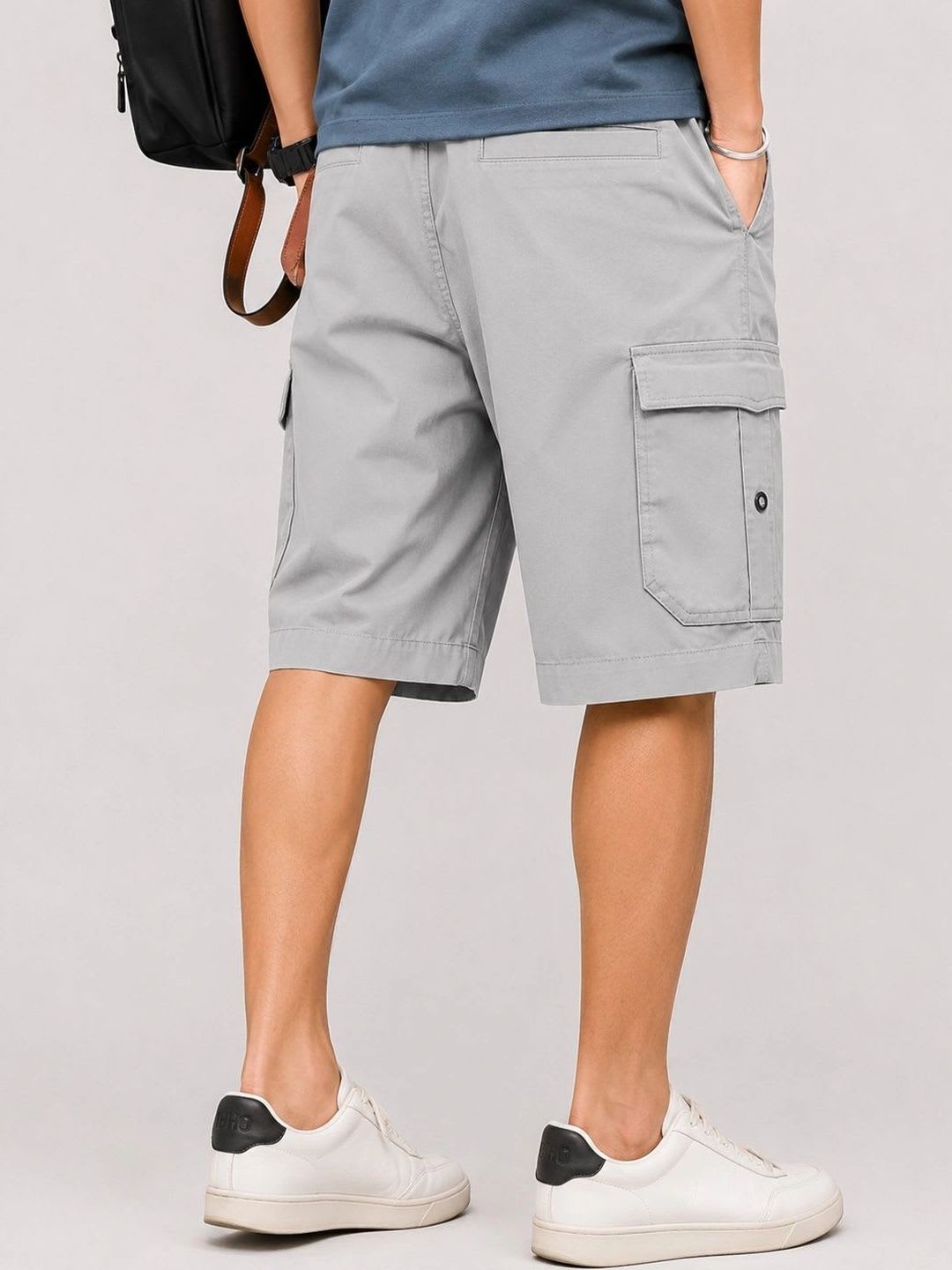 R.Code by The Roadster Life Co. Men Cargo Shorts - back view