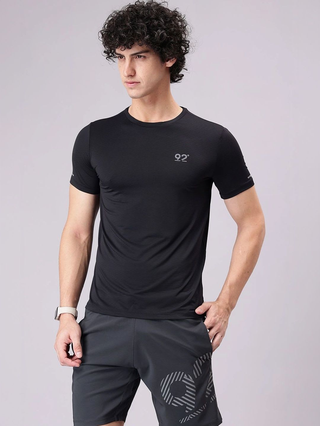 92 Men Printed Training or Gym Sports Shorts - default view