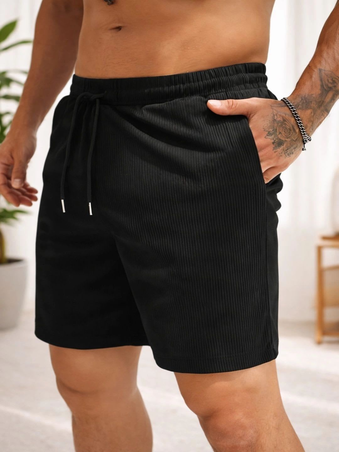 HERE&NOW Men  Mid-Rise Regular Shorts - back view