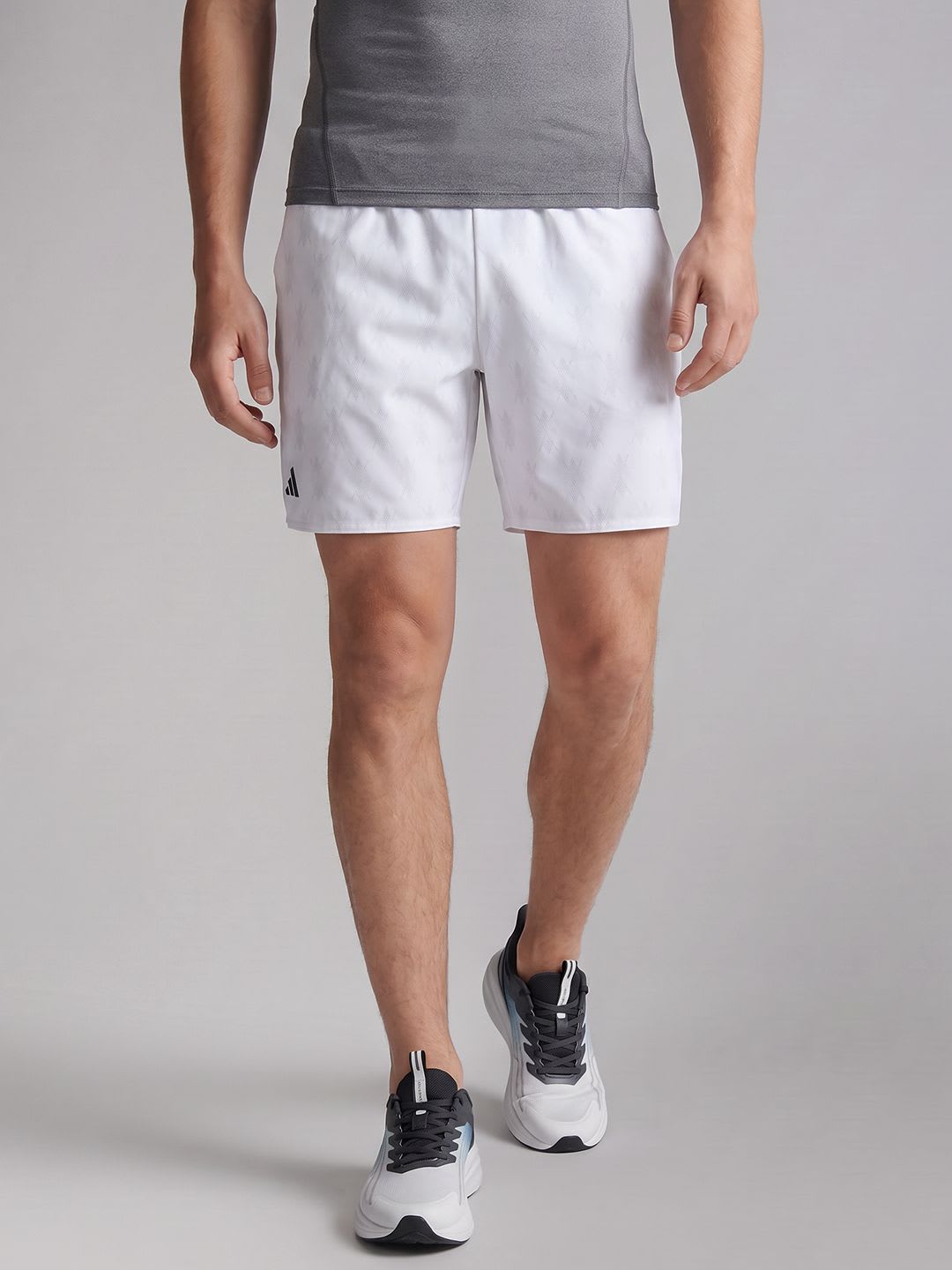 ADIDAS Men Brand Logo Printed Tennis Shorts - default view