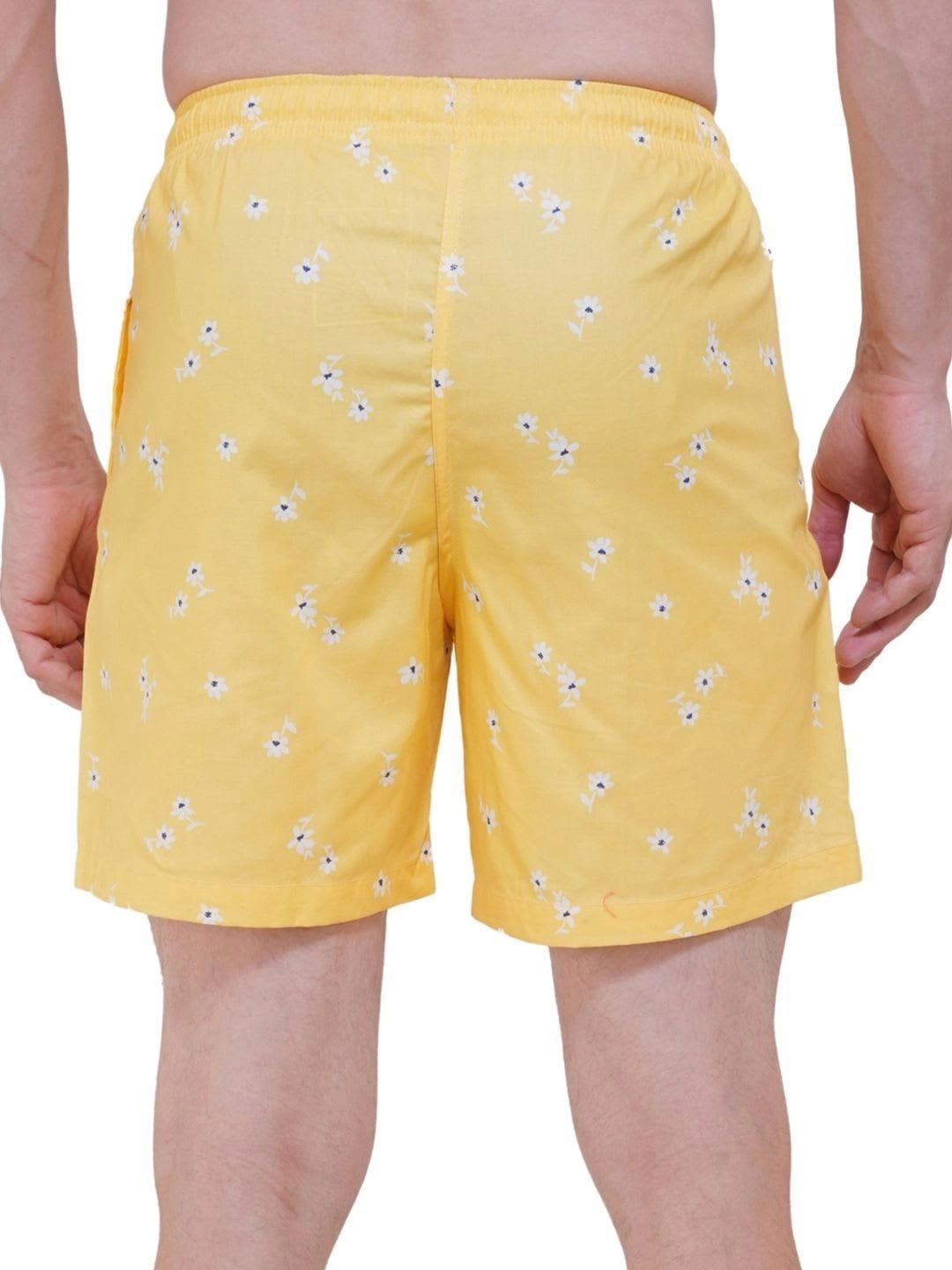 AVVOYS Men Floral Printed Shorts - back view