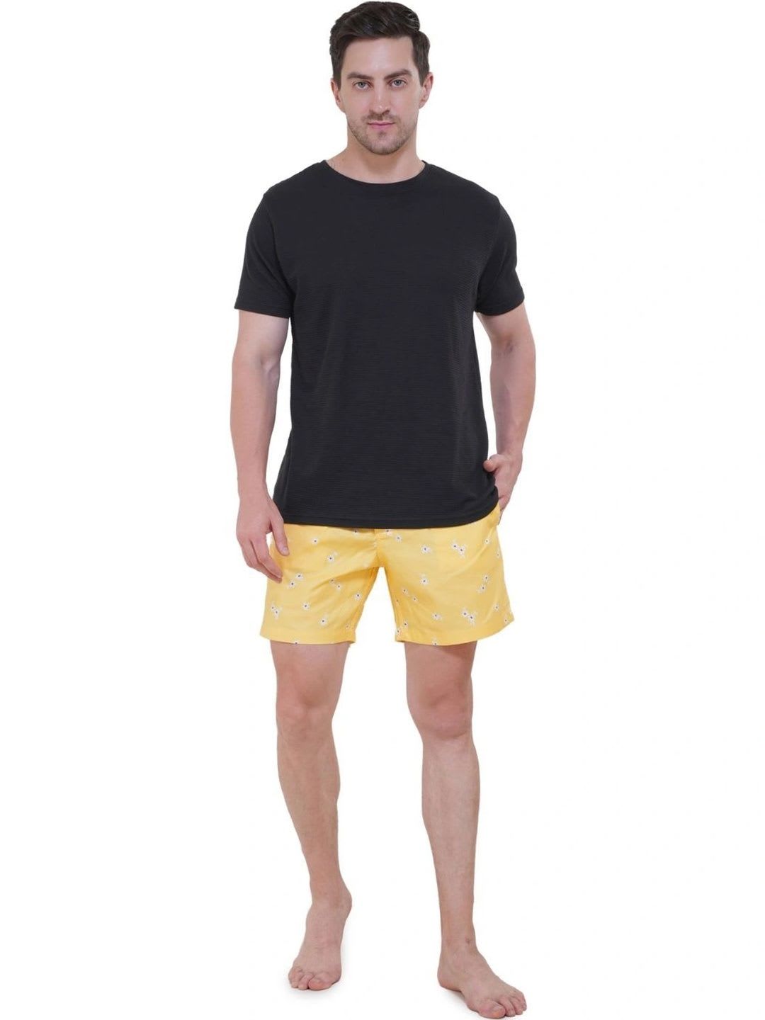 AVVOYS Men Floral Printed Shorts - left view