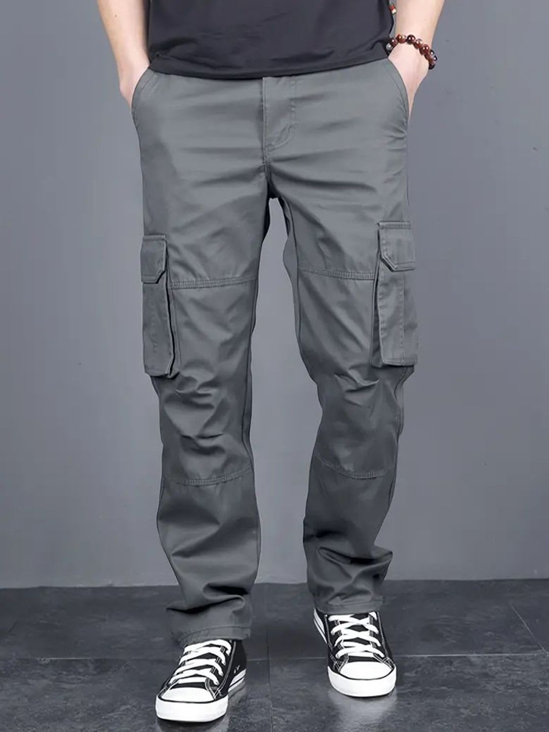 FABRIPPLE Men Cotton Classic Mid-Rise Loose Fit Cargos Trousers - default view