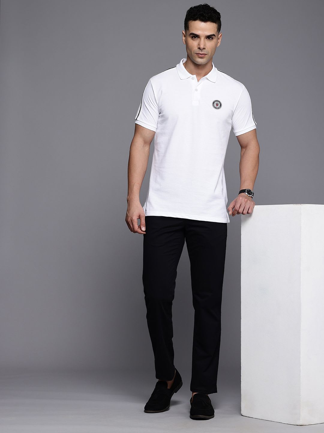 Louis Philippe Sport Men Slim Fit BCI Cotton with Stretch Casual Trouser - right view