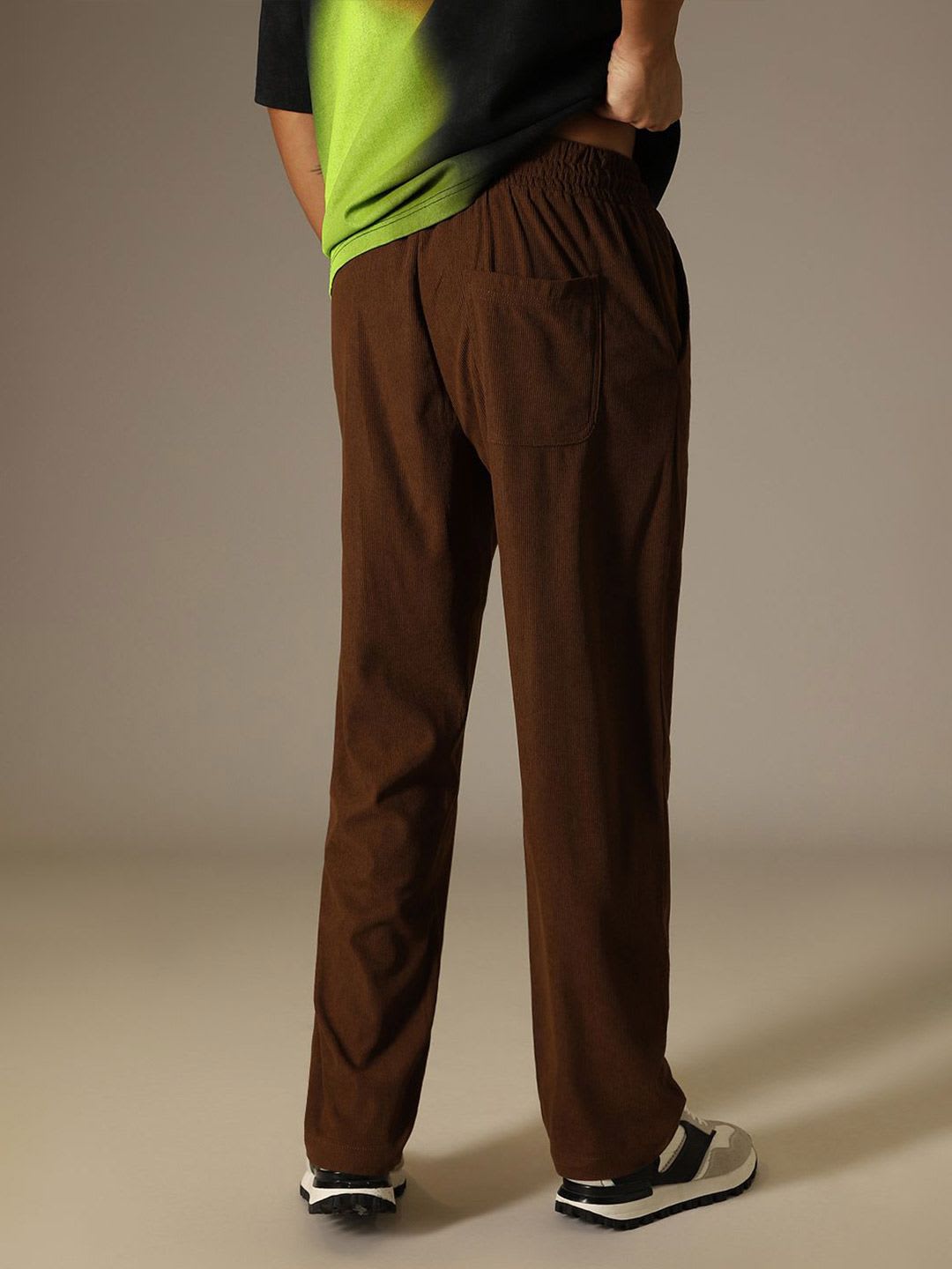 Banana Club Men Classic Corduroy Pleated Trousers - back view