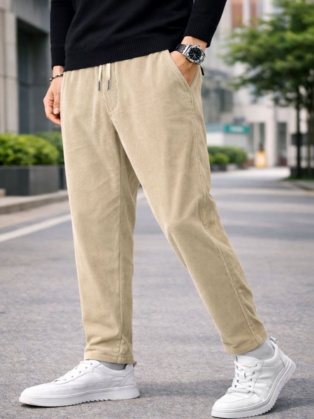 R.Code by The Roadster Life Co. Men Relaxed Easy Wash Trousers - default view