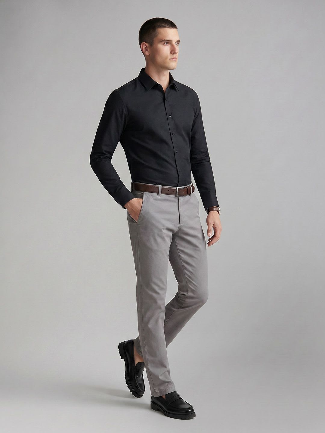 Allen Solly Men Slim Fit Formal Trousers - back view