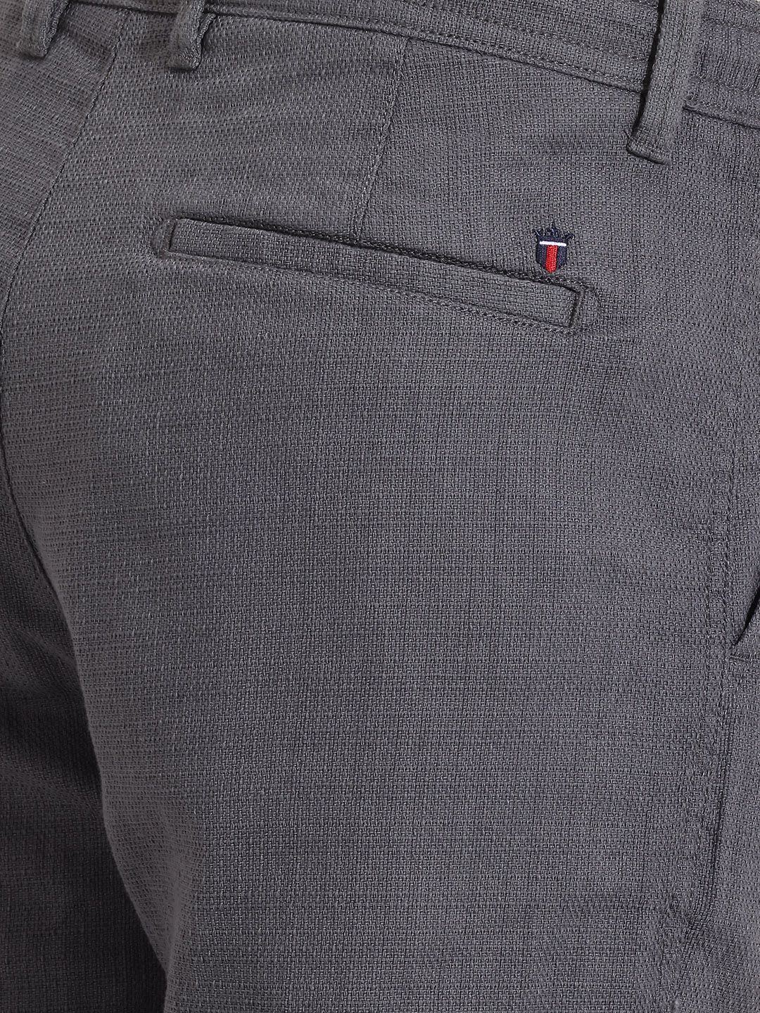 Louis Philippe Jeans Men Straight Fit Self Design Trousers - left view
